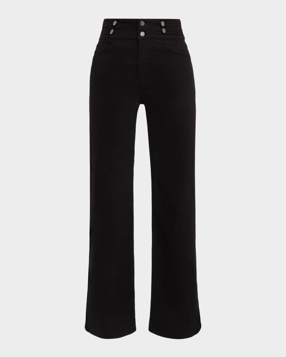 Liv Double-Button Wide-Leg Jeans